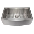 ZLINE 33 in. Moritz Farmhouse Apron Mount Single Bowl Kitchen Sink with Bottom Grid and Accessories (SLSAP-33) - MyBBQDirect