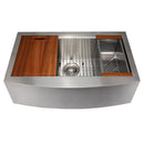 ZLINE 33 in. Moritz Farmhouse Apron Mount Single Bowl Kitchen Sink with Bottom Grid and Accessories (SLSAP-33) - MyBBQDirect