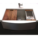 ZLINE 33 in. Moritz Farmhouse Apron Mount Single Bowl Kitchen Sink with Bottom Grid and Accessories (SLSAP-33) - MyBBQDirect