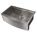 ZLINE 33 in. Moritz Farmhouse Apron Mount Single Bowl Kitchen Sink with Bottom Grid and Accessories (SLSAP-33) - MyBBQDirect