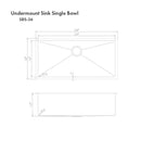 ZLINE 36 in. Classic Series Undermount Single Bowl Sink (SRS) - MyBBQDirect