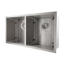 ZLINE 36 in. Anton Undermount Double Bowl Kitchen Sink with Bottom Grid (SR50D-36) - MyBBQDirect