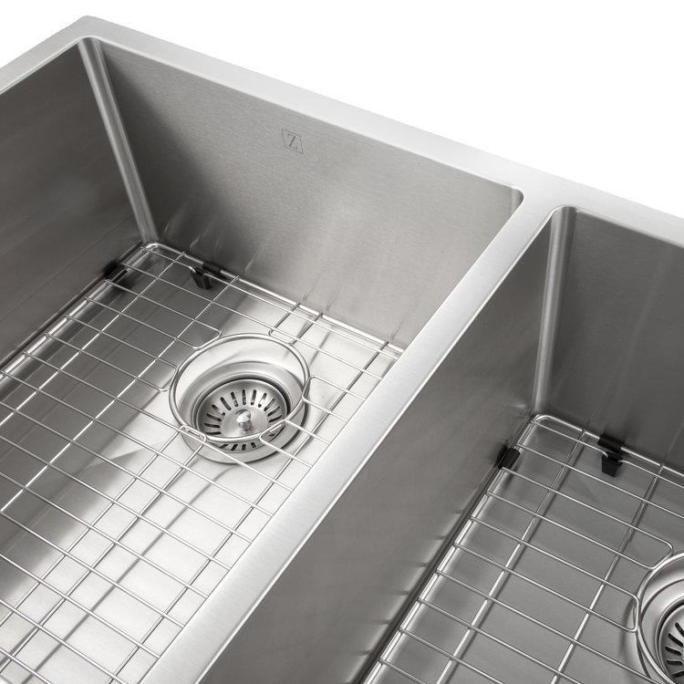 ZLINE 36 in. Anton Undermount Double Bowl Kitchen Sink with Bottom Grid (SR50D-36) - MyBBQDirect
