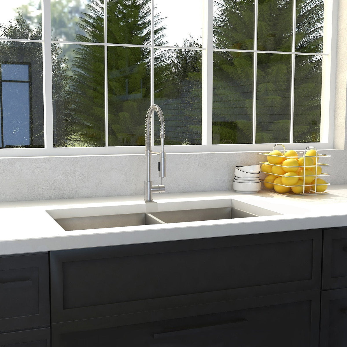ZLINE 36 in. Anton Undermount Double Bowl Kitchen Sink with Bottom Grid (SR50D-36) - MyBBQDirect
