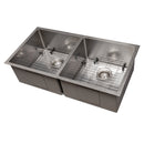 ZLINE 36 in. Anton Undermount Double Bowl Kitchen Sink with Bottom Grid (SR50D-36) - MyBBQDirect