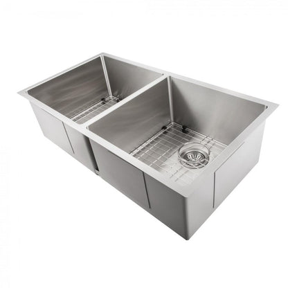 ZLINE 36 in. Anton Undermount Double Bowl Kitchen Sink with Bottom Grid (SR50D-36) - MyBBQDirect