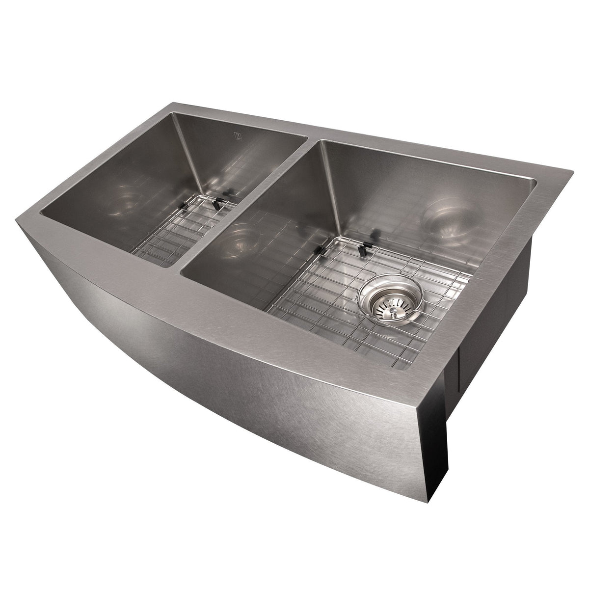 ZLINE 36 in. Niseko Farmhouse Apron Mount Double Bowl Kitchen Sink with Bottom Grid (SA50D) - MyBBQDirect