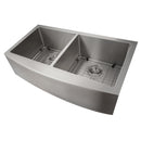 ZLINE 36 in. Niseko Farmhouse Apron Mount Double Bowl Kitchen Sink with Bottom Grid (SA50D) - MyBBQDirect