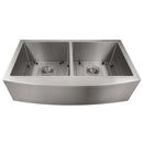 ZLINE 36 in. Niseko Farmhouse Apron Mount Double Bowl Kitchen Sink with Bottom Grid (SA50D) - MyBBQDirect