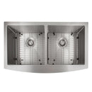 ZLINE 36 in. Niseko Farmhouse Apron Mount Double Bowl Kitchen Sink with Bottom Grid (SA50D) - MyBBQDirect