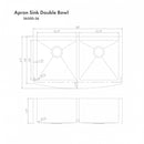 ZLINE 36 in. Niseko Farmhouse Apron Mount Double Bowl Kitchen Sink with Bottom Grid (SA50D) - MyBBQDirect