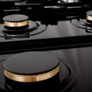 ZLINE 36 in. Porcelain Gas Stovetop in Black Stainless with 6 Gas Brass Burners (RTB-BR-36) - MyBBQDirect