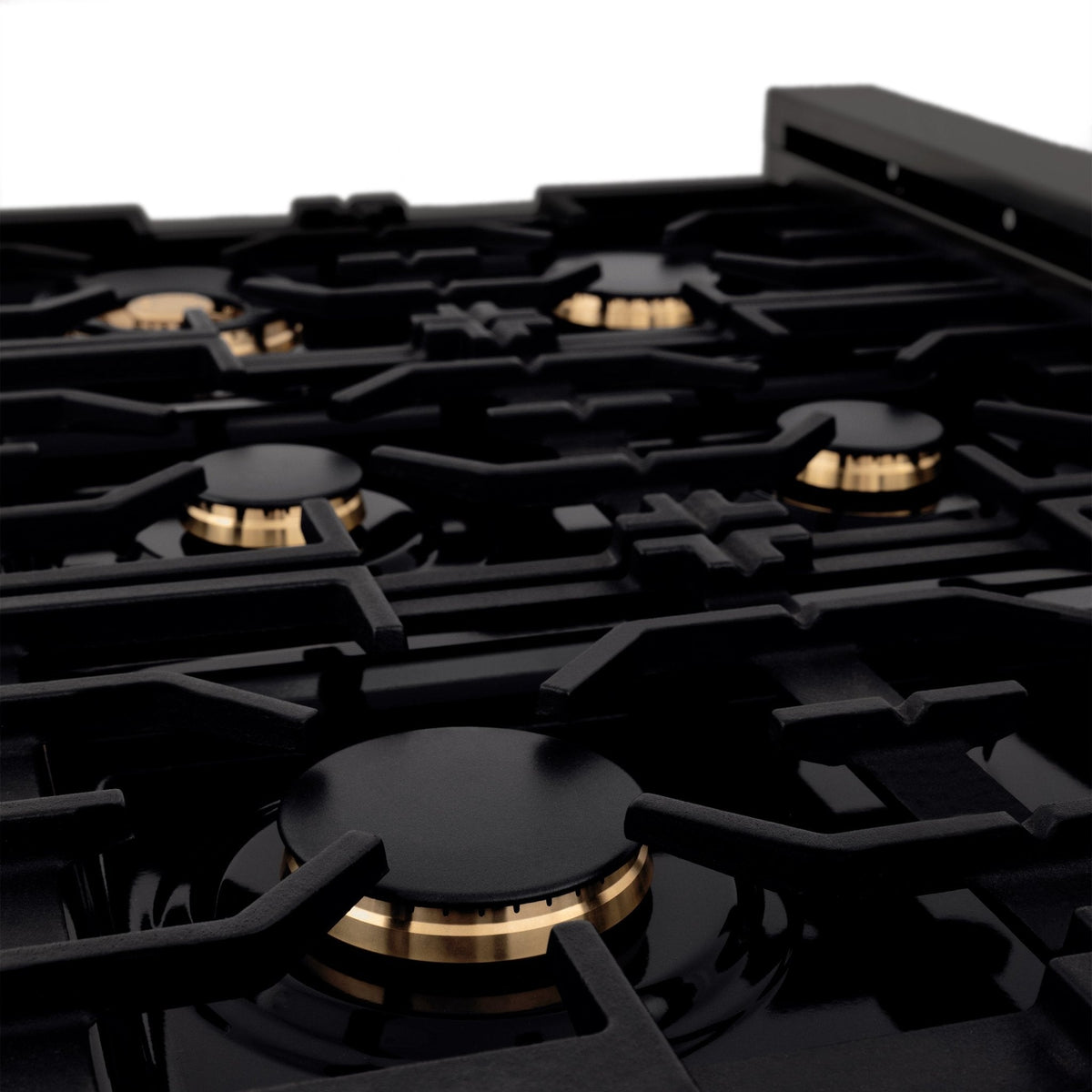 ZLINE 36 in. Porcelain Gas Stovetop in Black Stainless with 6 Gas Brass Burners (RTB-BR-36) - MyBBQDirect