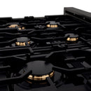 ZLINE 36 in. Porcelain Gas Stovetop in Black Stainless with 6 Gas Brass Burners (RTB-BR-36) - MyBBQDirect