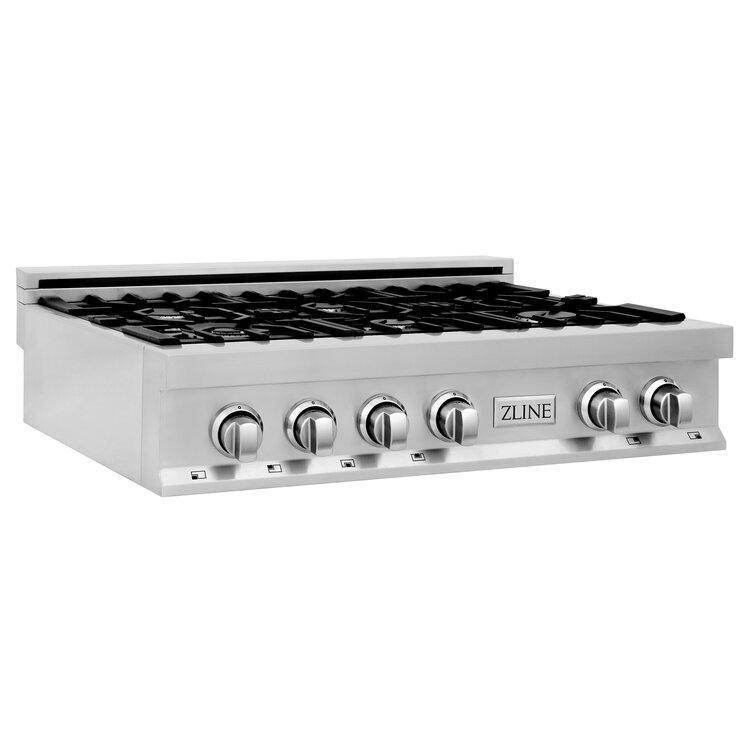 ZLINE 36” Professional Stainless Steel Gas Rangetop with 6 Gas Burners