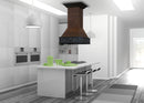 ZLINE 36 in. Wooden Island Mount Range Hood in Antigua and Walnut (9373AR-36) - MyBBQDirect