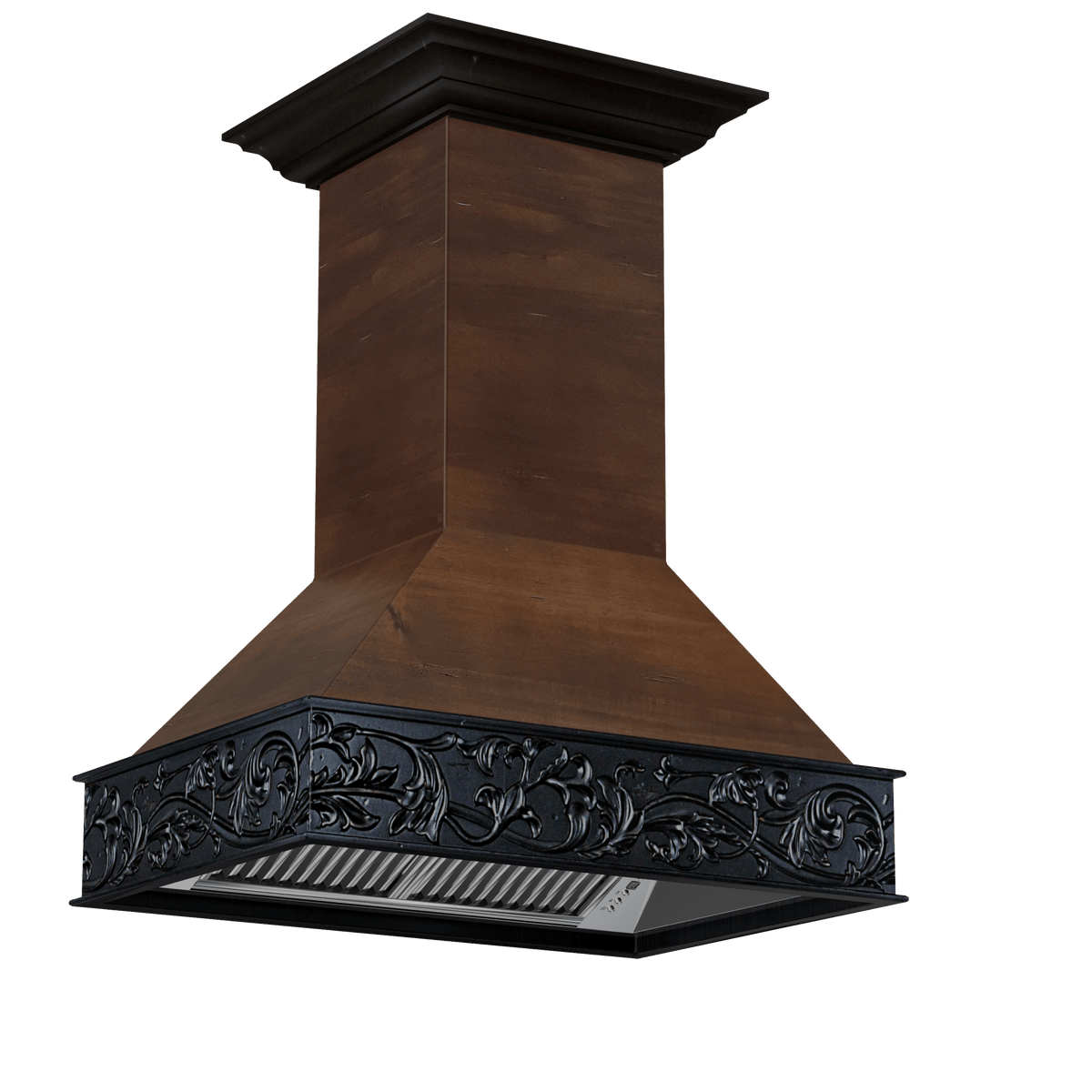 ZLINE 36 in. Wooden Island Mount Range Hood in Antigua and Walnut (9373AR-36) - MyBBQDirect