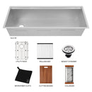 ZLINE 45 in. Garmisch Undermount Single Bowl Kitchen Sink with Bottom Grid and Accessories (SLS-45) - MyBBQDirect