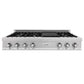 ZLINE 48 in. Porcelain Gas Stovetop in DuraSnow Stainless Steel with 7 Gas Burners and Griddle (RTS-48) Available with Brass Burners - MyBBQDirect
