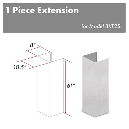 ZLINE 61 in. DuraSnow¨ Stainless Steel Chimney Extension for Ceilings up to 12.5 ft. (8KF2S-E)