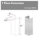 ZLINE 61 in. DuraSnow¨ Stainless Steel Chimney Extension for Ceilings up to 12.5 ft. (8KF2S-E)