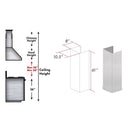 ZLINE 61 in. DuraSnow¨ Stainless Steel Chimney Extension for Ceilings up to 12.5 ft. (8KF2S-E)