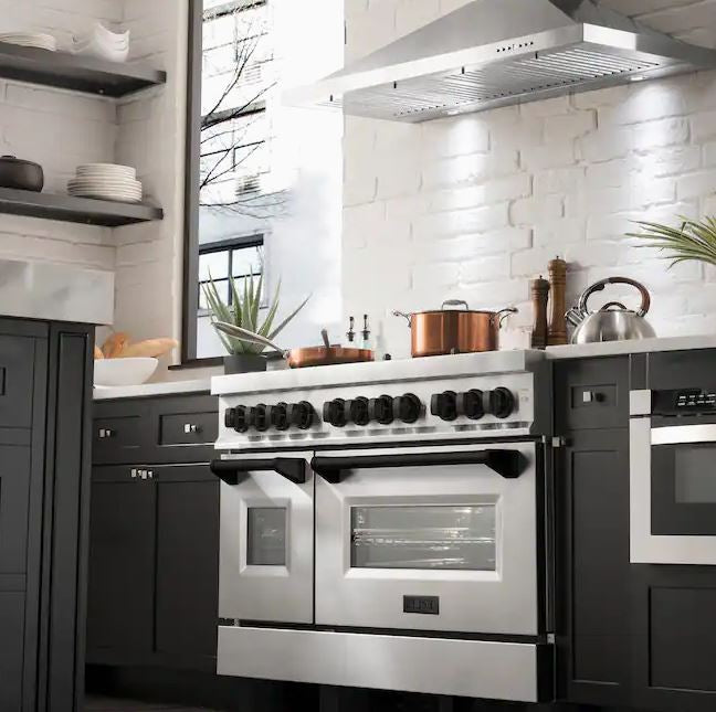 ZLINE Autograph Edition 48" 6.0 cu. ft. Dual Fuel Range with Gas Stove and Electric Oven in Stainless Steel with Accents