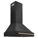 ZLINE 30 in. Autograph Edition Kitchen Package with Black Stainless Steel Dual Fuel Range, Range Hood and Dishwasher with Champagne Bronze Accents (3AKP-RABRHDWV30-CB) - MyBBQDirect