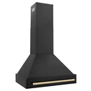 ZLINE 30 in. Autograph Edition Black Stainless Steel Range Hood with Accent Handle (BS655Z-30) - MyBBQDirect