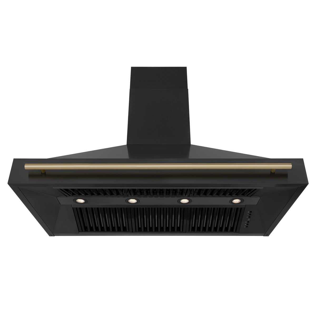 ZLINE 48 in. Autograph Edition Kitchen Package with Black Stainless Steel Dual Fuel Range and Range Hood with Champagne Bronze Accents (2AKP-RABRH48-CB) - MyBBQDirect