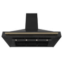 ZLINE 48 in. Autograph Edition Kitchen Package with Black Stainless Steel Dual Fuel Range and Range Hood with Champagne Bronze Accents (2AKP-RABRH48-CB) - MyBBQDirect
