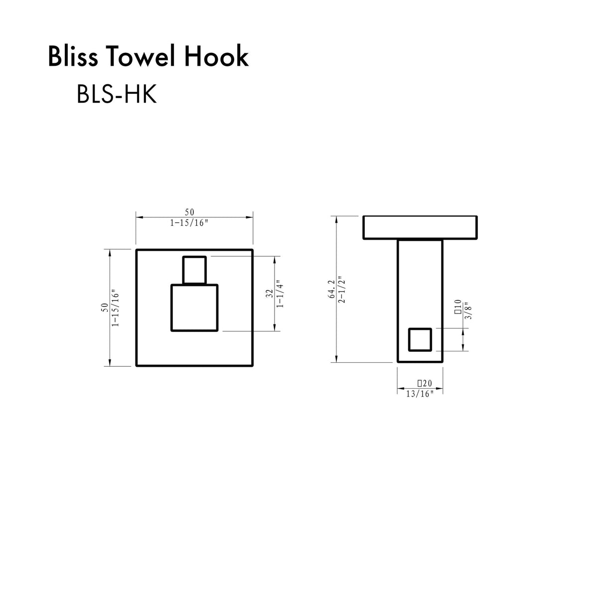 ZLINE Bliss Towel Hook With Color Options (BLS-HK-GM) - MyBBQDirect