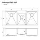 ZLINE 45 in. Breckenridge Undermount Triple Bowl Kitchen Sink (SLT-45) - MyBBQDirect