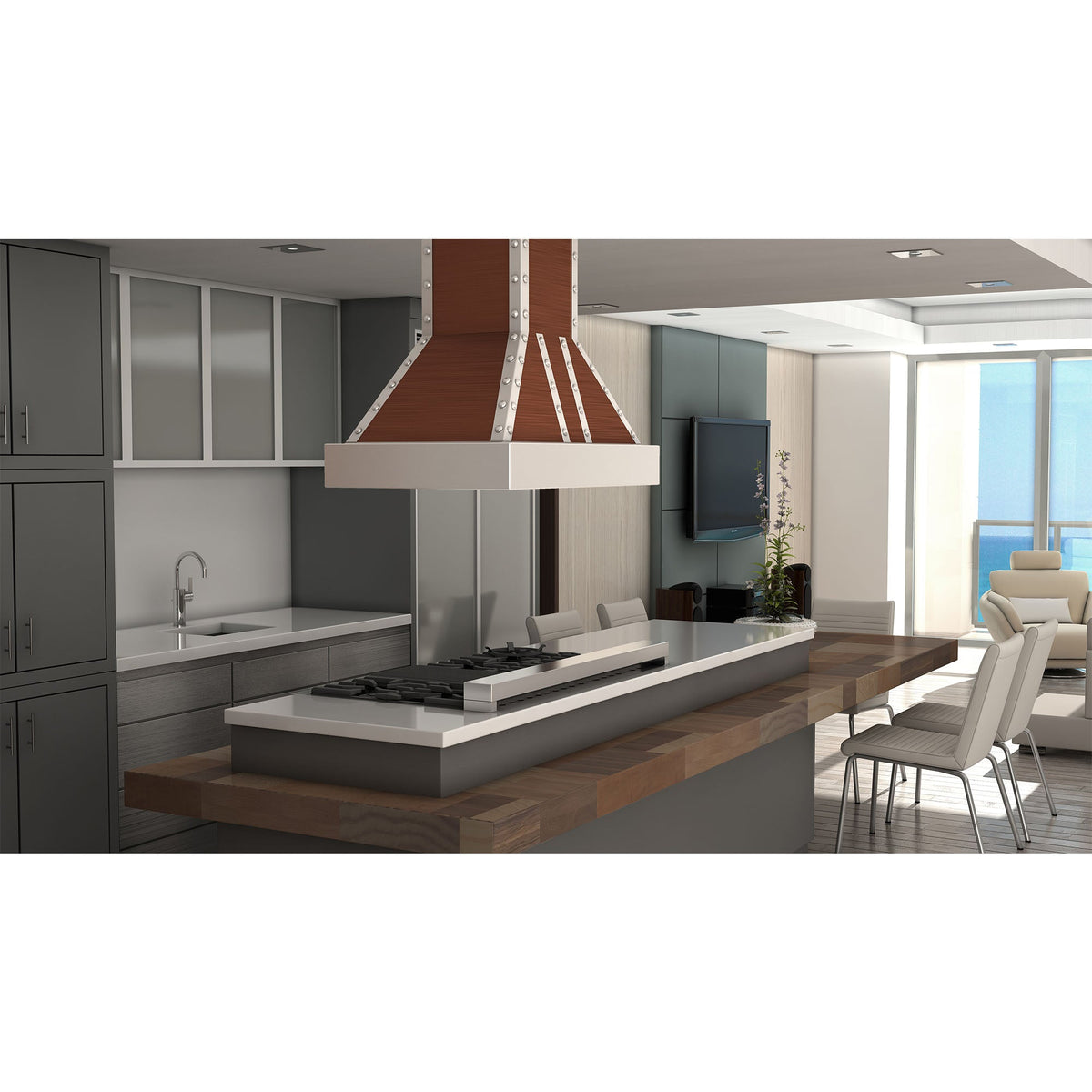 ZLINE 30 in. Designer Series Copper Island Range Hood (655i-CSSSS-30) - MyBBQDirect