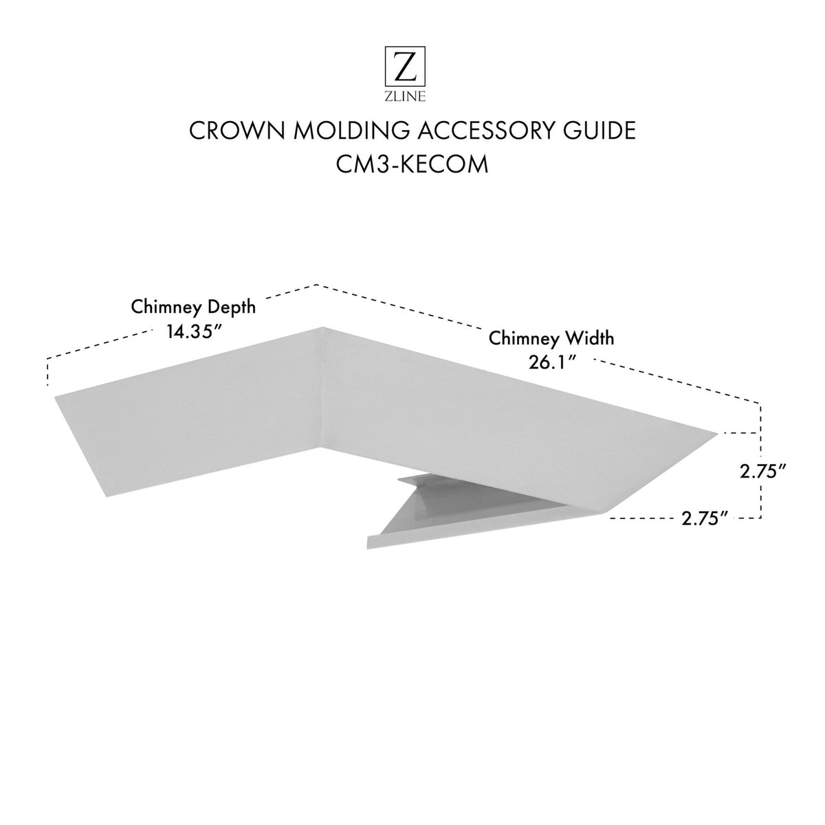 ZLINE Crown Molding 3 For Wall Range Hood (CM3-KECOM) - MyBBQDirect