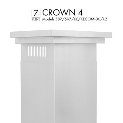 ZLINE Crown Molding 4 For Wall Range Hood (CM4-587/597/KE/KECOM-30/KZ)