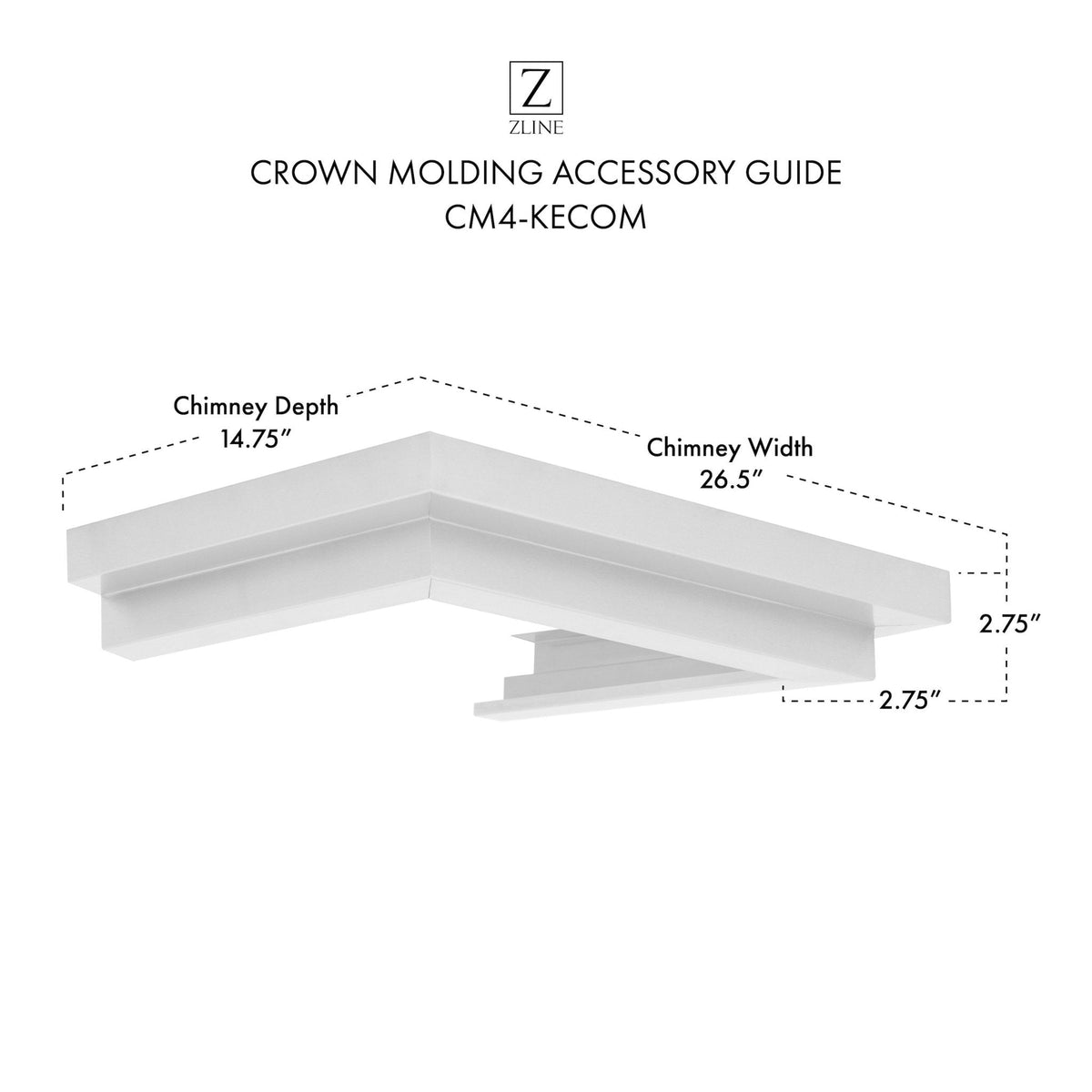 ZLINE Crown Molding 4 For Wall Range Hood (CM4-KECOM) - MyBBQDirect