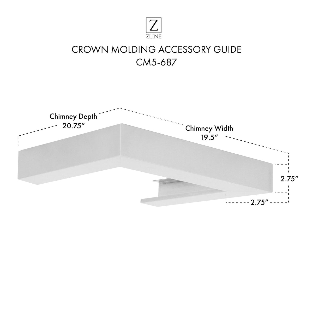 ZLINE Crown Molding #5 For Wall Range Hood (CM5-687) - MyBBQDirect