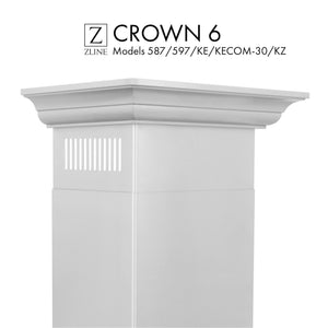 ZLINE Crown Molding 6 For 587/597/KE/KECOM-30/KZ Wall Range Hood Stainless Steel (CM6-587/597/KE/KECOM-30/KZ) - MyBBQDirect