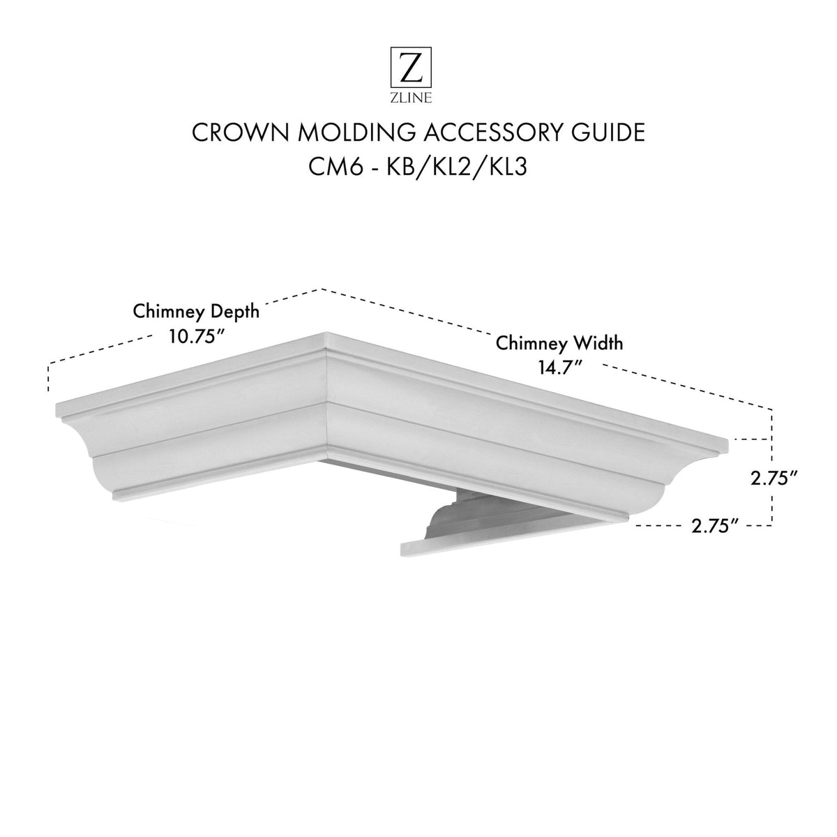 ZLINE Crown Molding #6 For Wall Range Hood (CM6-KB/KL2/KL3) - MyBBQDirect