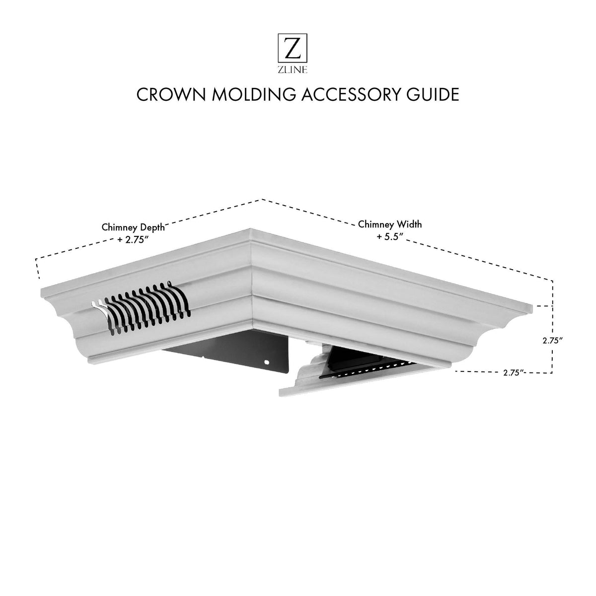 ZLINE Crown Molding in Stainless Steel with Built-in Bluetooth Speakers (CM6-BT-KN/KN4) - MyBBQDirect