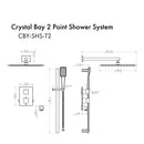 ZLINE Crystal Bay Thermostatic Shower System with color options (CBY-SHS-T2) - MyBBQDirect