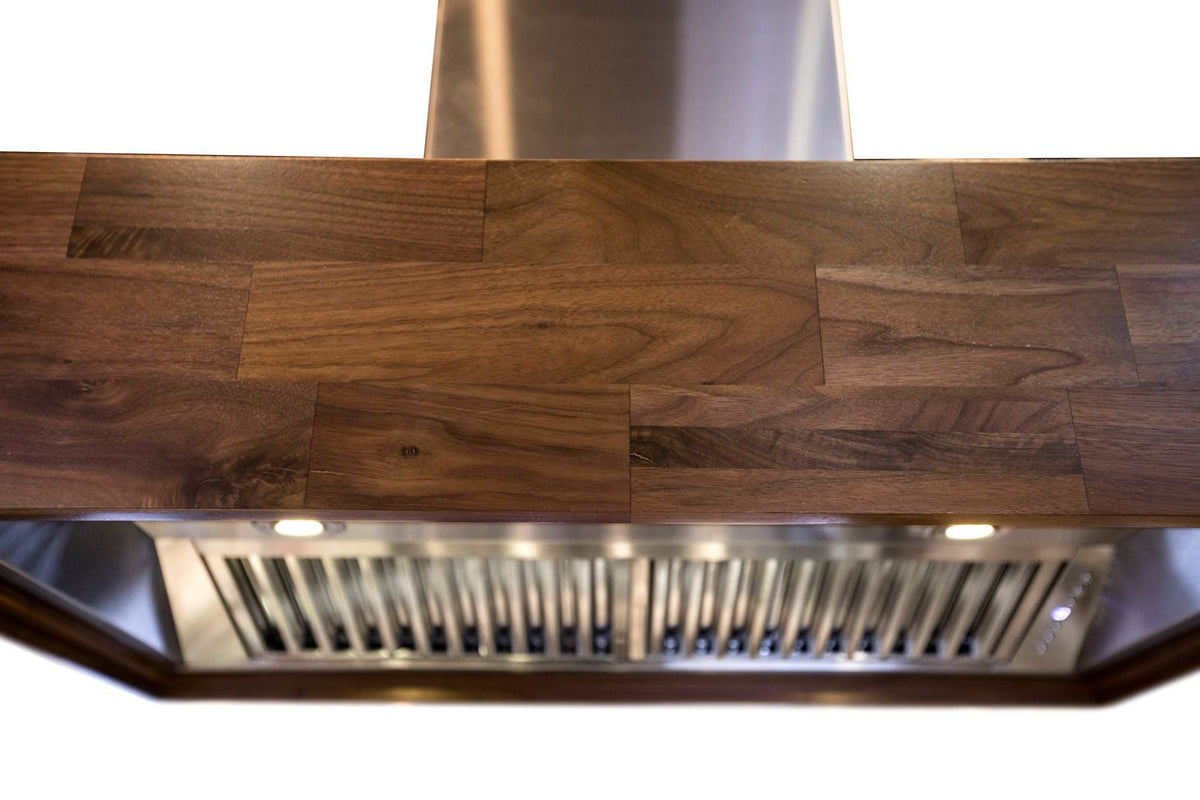 ZLINE Remote Blower Ducted Designer Series Wooden Wall Mount Range Hood in Butcher Block (681W-RD/RS) - MyBBQDirect