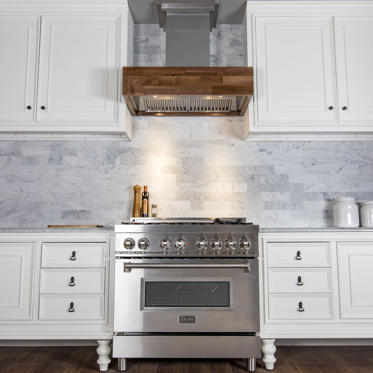 ZLINE Remote Blower Ducted Designer Series Wooden Wall Mount Range Hood in Butcher Block (681W-RD/RS) - MyBBQDirect