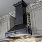 ZLINE Wooden Wall Mount Range Hood In Black - Includes Remote Blower Motor (321CC-RS/RD) - MyBBQDirect