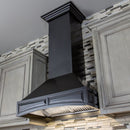 ZLINE Wooden Wall Mount Range Hood In Black - Includes Remote Blower Motor (321CC-RS/RD) - MyBBQDirect