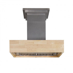 ZLINE Dual Remote Blower Designer Series Wooden Island Mount Range Hood in Butcher Block (681iM-RD) - MyBBQDirect