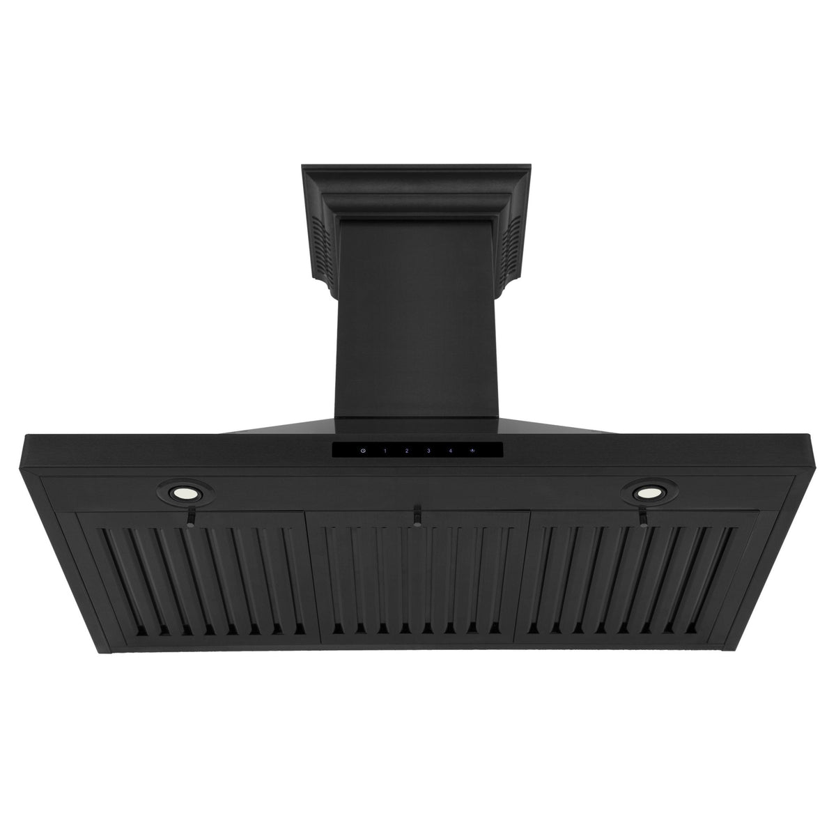 ZLINE Ducted Vent Wall Mount Range Hood in Black Stainless Steel with Built-in ZLINE CrownSound™ Bluetooth Speakers (BSKBNCRN-BT) - MyBBQDirect
