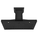 ZLINE Ducted Vent Wall Mount Range Hood in Black Stainless Steel with Built-in ZLINE CrownSound™ Bluetooth Speakers (BSKBNCRN-BT) - MyBBQDirect