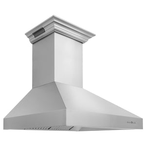 ZLINE Ducted Vent Wall Mount Range Hood in Stainless Steel with Built-in ZLINE CrownSound Bluetooth Speakers (697CRN-BT)